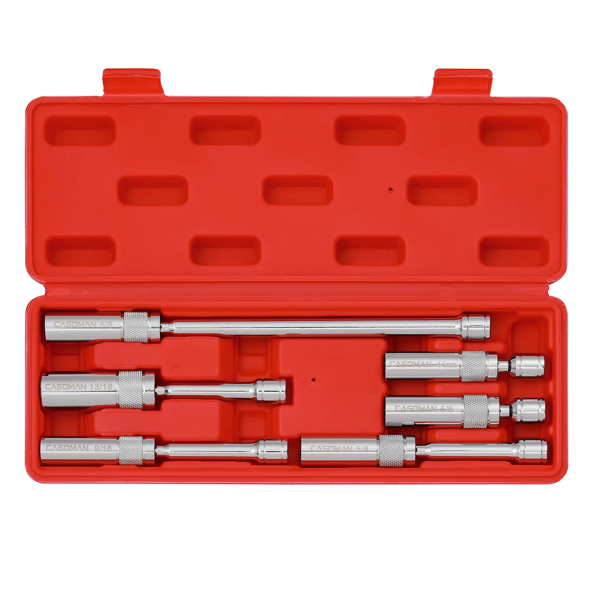 6-Piece Magnetic Swivel Spark Plug Socket Set – 360° Flexibility for Hard-to-Reach Spark Plugs