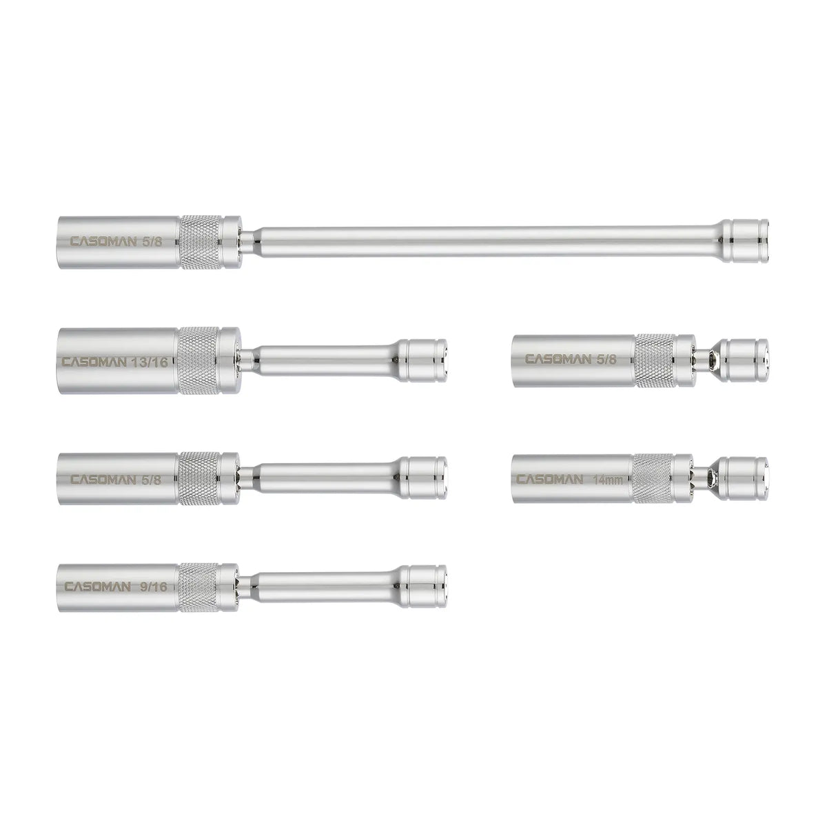 6-Piece Magnetic Swivel Spark Plug Socket Set – 360° Flexibility for Hard-to-Reach Spark Plugs