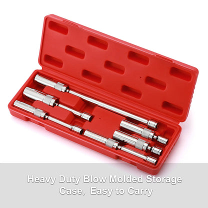 6-Piece Magnetic Swivel Spark Plug Socket Set – 360° Flexibility for Hard-to-Reach Spark Plugs