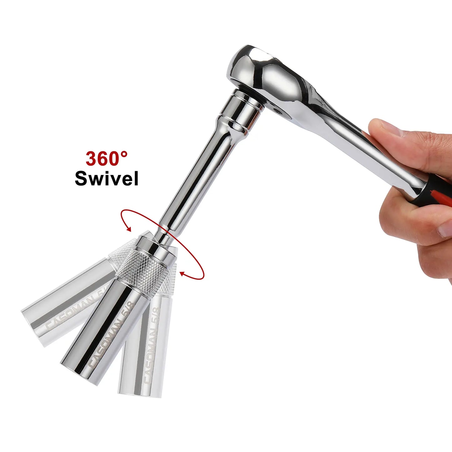 6-Piece Magnetic Swivel Spark Plug Socket Set – 360° Flexibility for Hard-to-Reach Spark Plugs